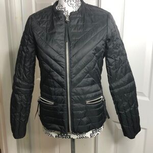 Tommy Hilfiger Feather Puffer Coat Black S Pockets Zipper